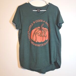 Sable Sky Green Fall Pumpkin T-Shirt 1X